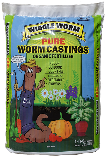 Wiggle Worm Worm Castings 30 lb Bag - 75 per pallet - Soilless Growing Media